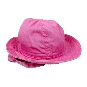 Hanna Andersson Youth Toddler Girls Pink Floppy Sun Hat with Tie Cotton Size S
